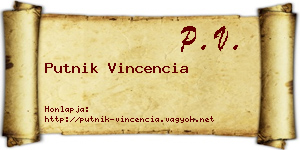 Putnik Vincencia névjegykártya